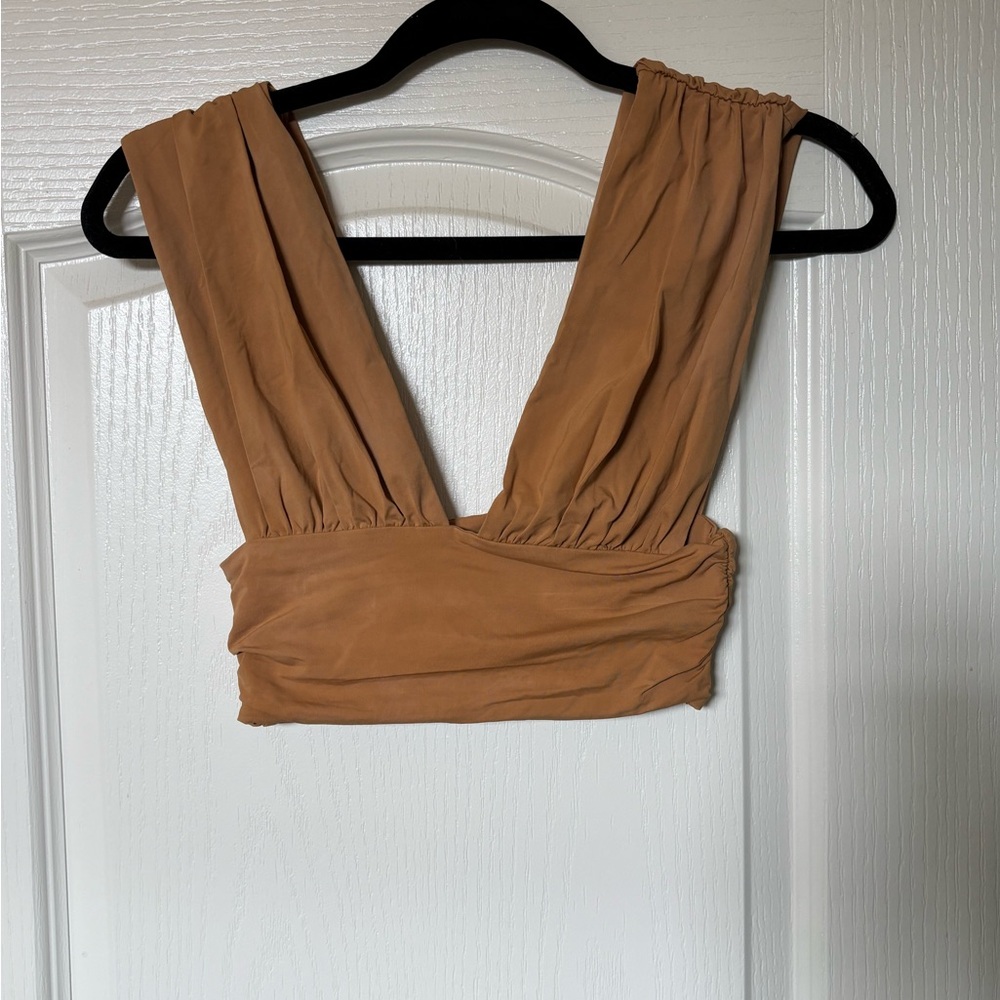 Rust Orange Cropped Top - Picture 2 of 3